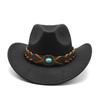 Cowboy Hat Tibetan Jazz Hat Western Cowboy Woolen Top Hat Felt Hat Retro Imitation Sheep Hat Cowboy Hat