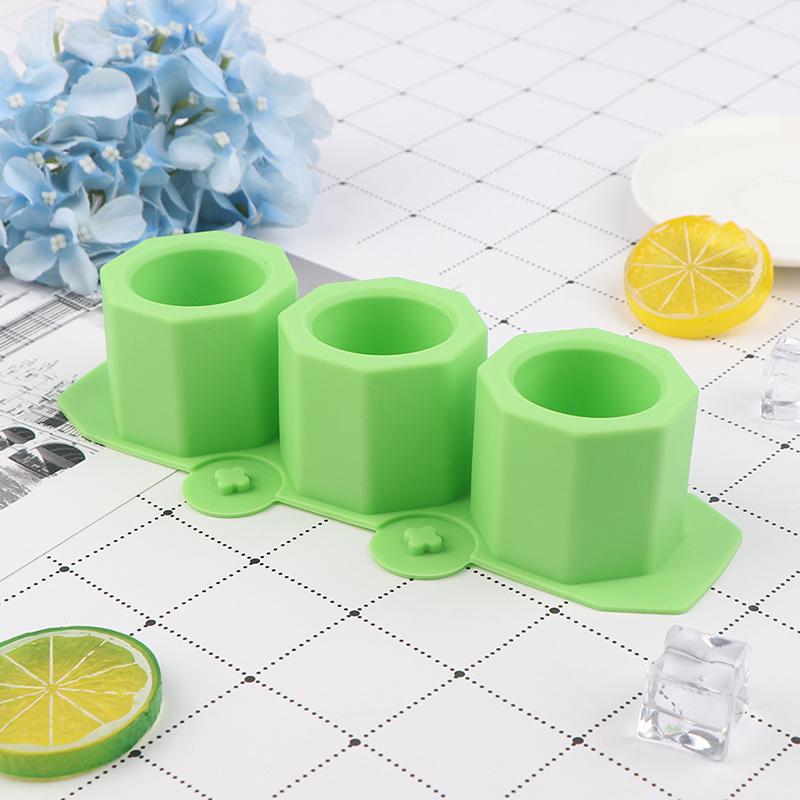 

3 отверстия круглый бетонный цветочный горшок ваза плесень DIY ароматерапия свечи украшения зелёный