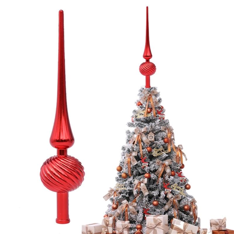 Colorful Electroplated Christmas Tree Top Ornament Light Reflective Plastic Decoration Tree Toppers For Holiday Season