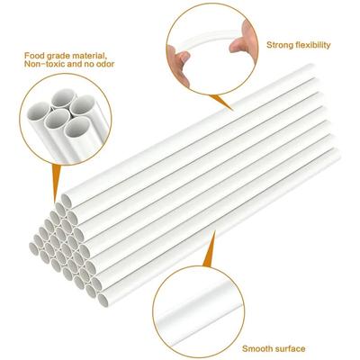 24Pcs Plastic Cake Dowels Rods Cake Support Rods Stacking Cake Straws Reusable White Cake Sticks For Tiered Cake Construction