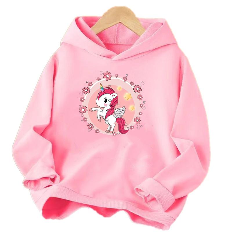 Cute Unicorn Clothes Cartoon Hoodie Childrens Clothing Spring Fall Hoody Sweatshirt Girls Fashion Tracksuit