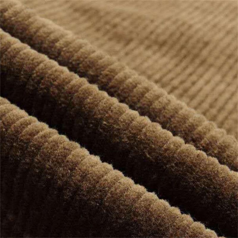 Dámské zimní vintage termální džínové nadměrné velikosti jednobarevné manšestrové kalhoty se širokými nohavicemi