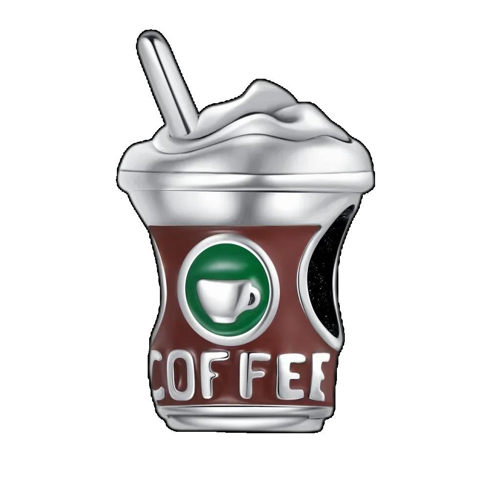 Pingentes de Xícara de Café em Prata de Lei 925 para Fazer Joias DIY Pulseira Colar Pingente Feminino Joia Fina Presente