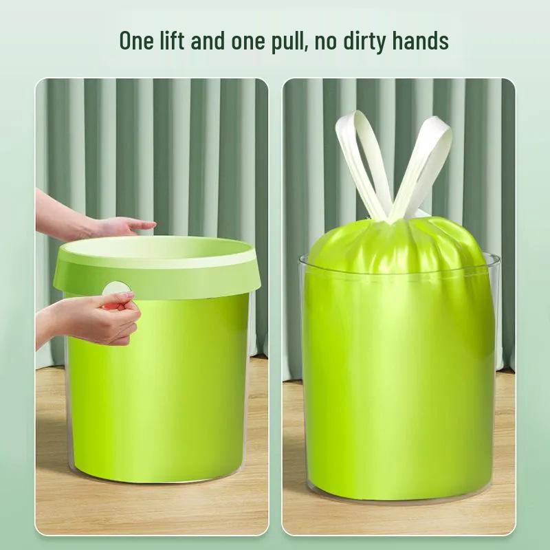 Mugwort Thickened Drawstring Garbage Bags - Handheld, Disposable, No Mess for Household Kitchens