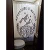 Shower Curtains For Camper Trailer Bathroom, Camping Tent Trees And Mountain Printed,With Hooks Bath Curtai