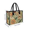 Vintage Floral Pattern Large Tote Bag for Daily Use Shopping Work Travel Portable Shoulder Handbag