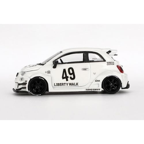 MINI GT 1/64 Scale Abarth 595 LB-WORKS x Abarth Works Gala White (Left-Hand Drive) Finished Product