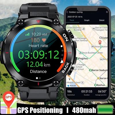 Sağlam Askeri GPS Akıllı Saat Amoled Ekran Kalp Atış Hızı Su Geçirmez Akıllı Saat Xiaomi Huawei İçin Uygundur