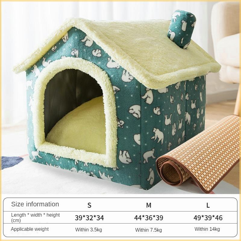 Casă pentru câini detașabilă și lavabilă cu două suprafețe Litier universal pentru pisici Cort de toamnă și iarnă Pat pentru câini Casă pentru pisici pentru animale de companie Casă pentru câini