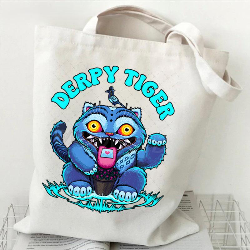 Witch Hunters Peripheral Printing Fashion Shoulder Bag Women's Large Capacity Student Portable Tote Bag Canvas Bag