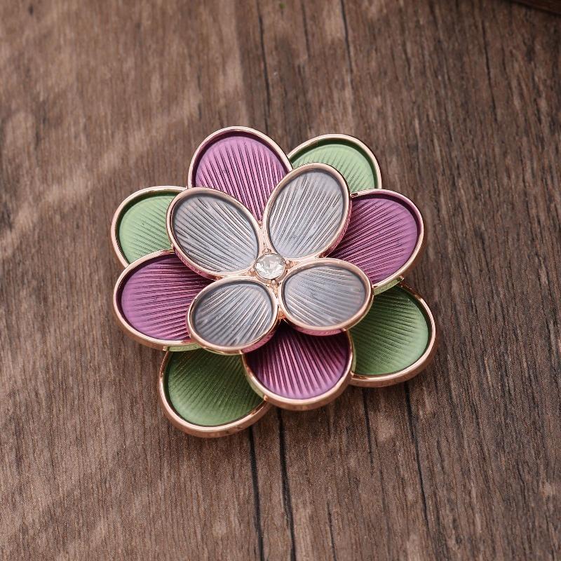 Heiß verkaufende emailierte geometrische Blume magnetische Brosche, modische kreative Blumenbrosche für Damen