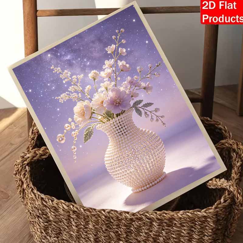 Handmade Pearl Painting Kit Elegant Flowers DIY Frameless 3D Bead Art Canvas Creative Leisure Home Decoration Gift