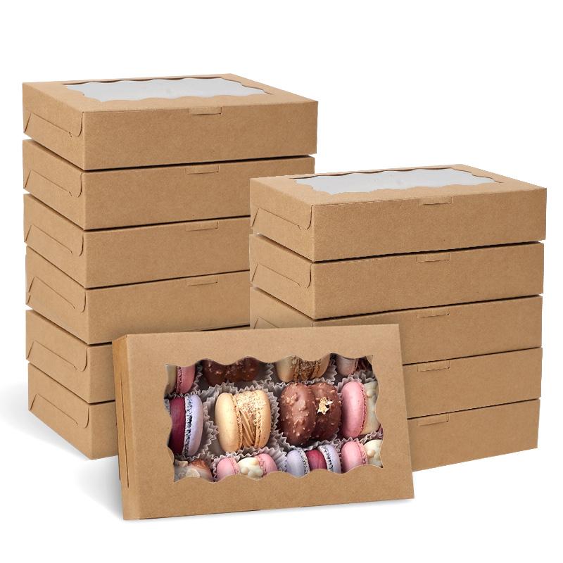 

30Pcs Cake Bakery Boxes With Window For Chocolates Candy Dessert Cupcake Packing Birthday Party Wedding Supplies Christmas Gifts 30Pcs коричневый