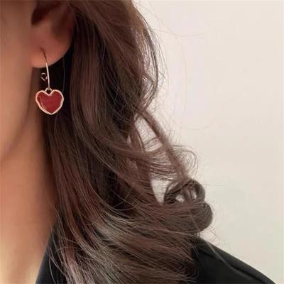 Fashion Enamel  Love Dangle Earrings for Women Wedding Party Classic Jewelry Geometry Earrings