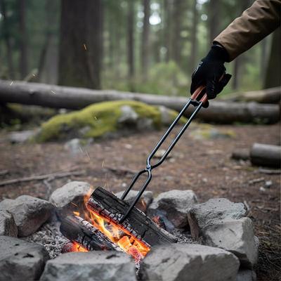 Outdoor Barbecue Charcoal Tongs Portable Picnic Barbecue Long-handled Fire Tongs Heat-resistant Fire-making Tools