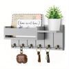 Solid Wood Wall-Mounted Organizer, Multi-Purpose Mail Key Hook Rack, Compact Storage Shelf for Bedroom Study Entryway Home Decor