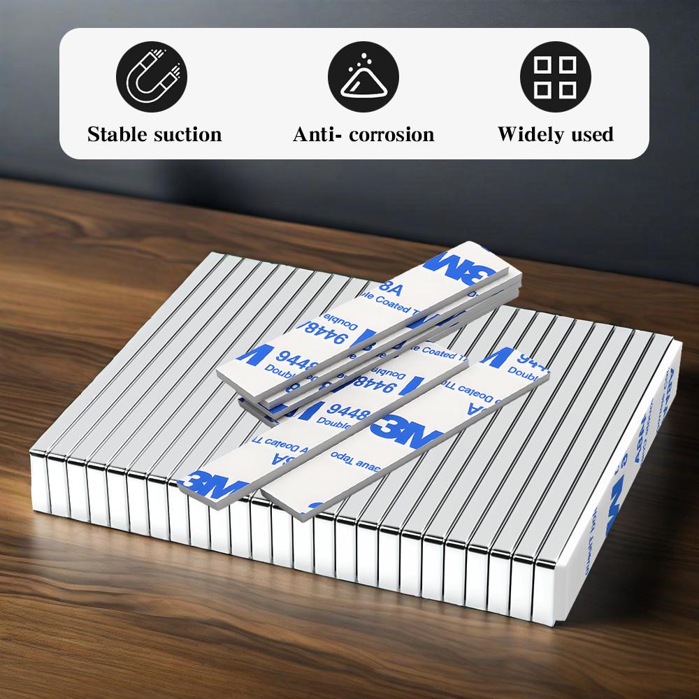 60x10x3mm Super Powerful Block Neodymium Magnet With double-sided adhesive Magnet N35 Strong Permanent Magnetic imanes