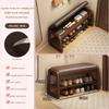 Solid Wood Shoe Entryway Thickly Padded Shoe Bench Anti-Collapse Hallway Breathable Storage Stools Living Room Changing Stool