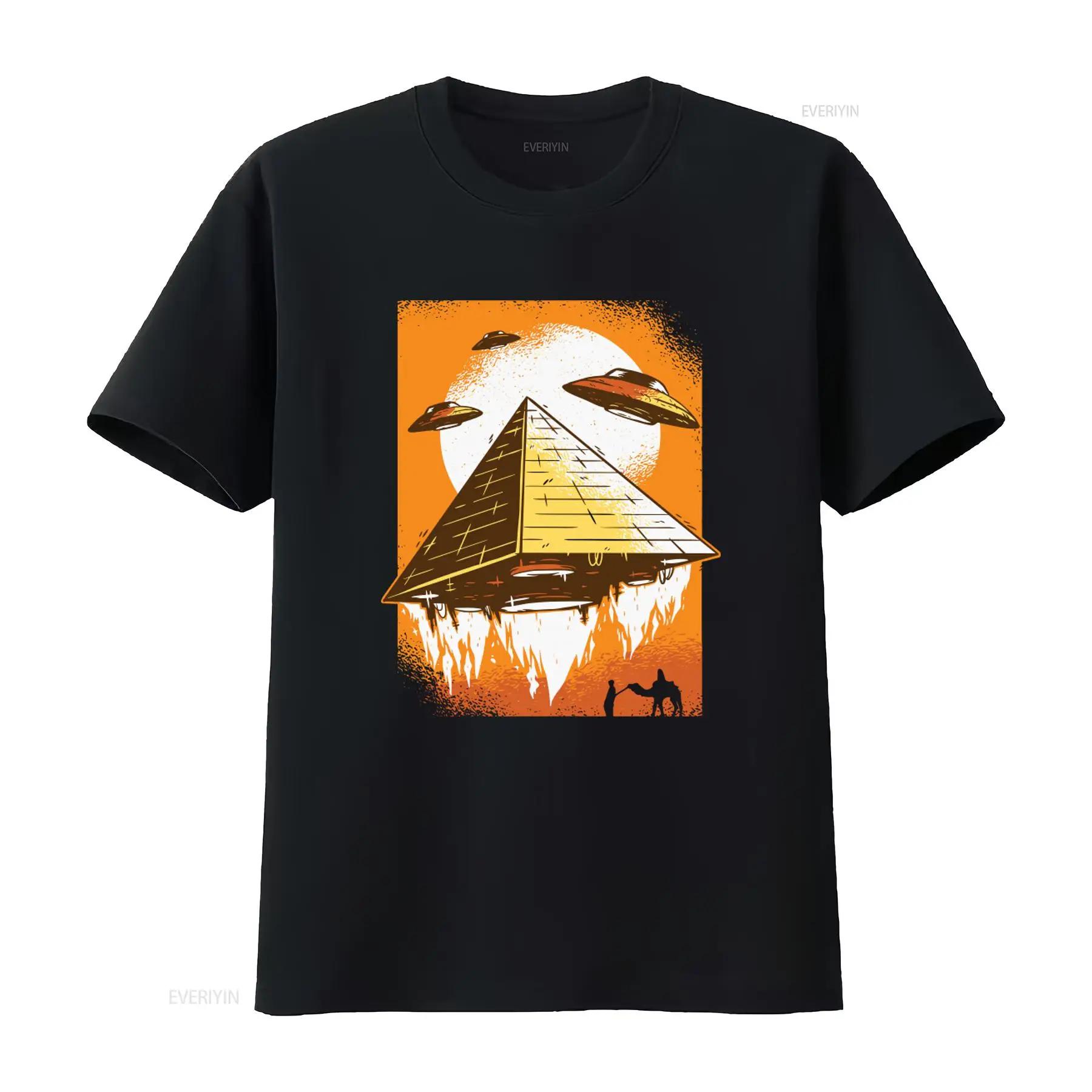 Alien UFO Egypt Pyramid Abduction Area 51 Men s T Shirt  vintage Washed Unisex Comfortable Stylish designer clothes Slightly ... S