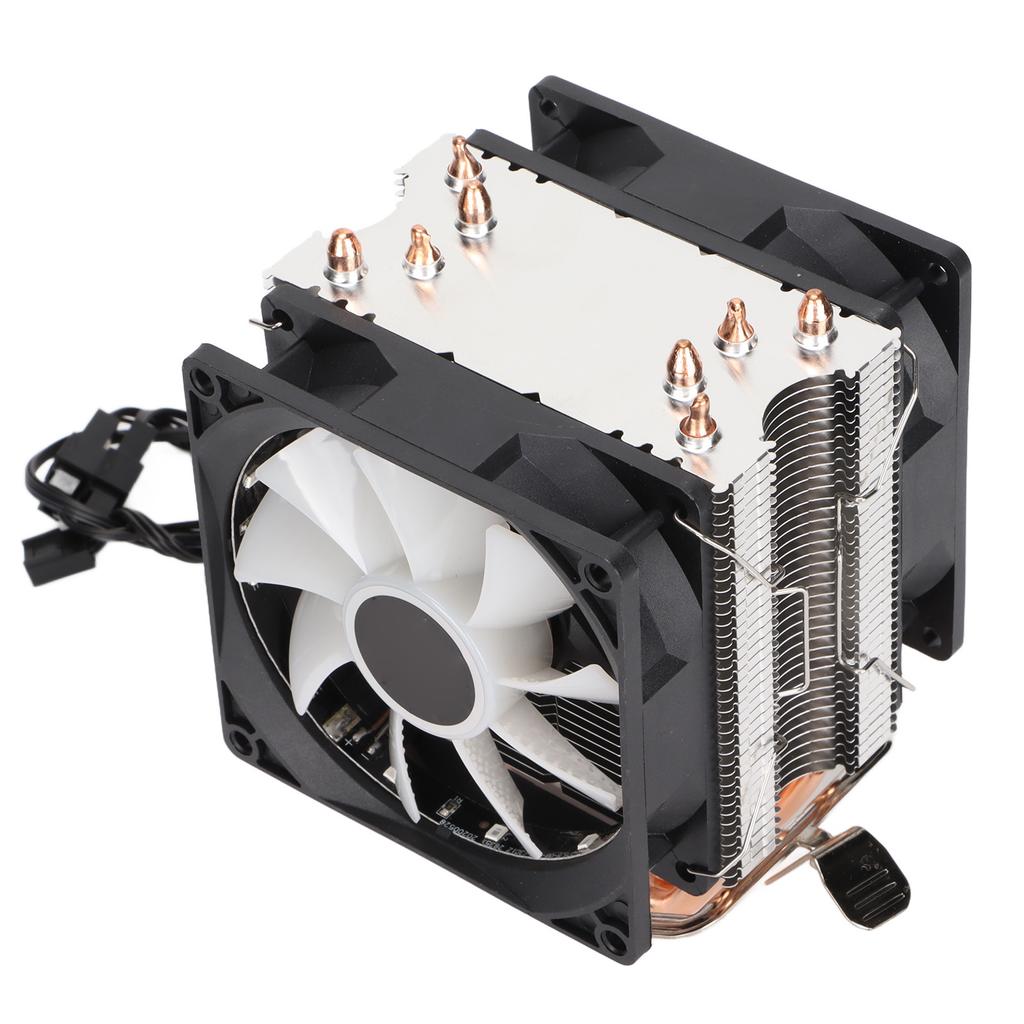 CPU Fan Direct Contact Technology RGB Lighting Low Noise Computer Cooler for Intel LGA 775 for Core2DUODual Fan
