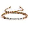 Unisex Handmade Silver Oval Rope Bracelet for Couples & Best Friends