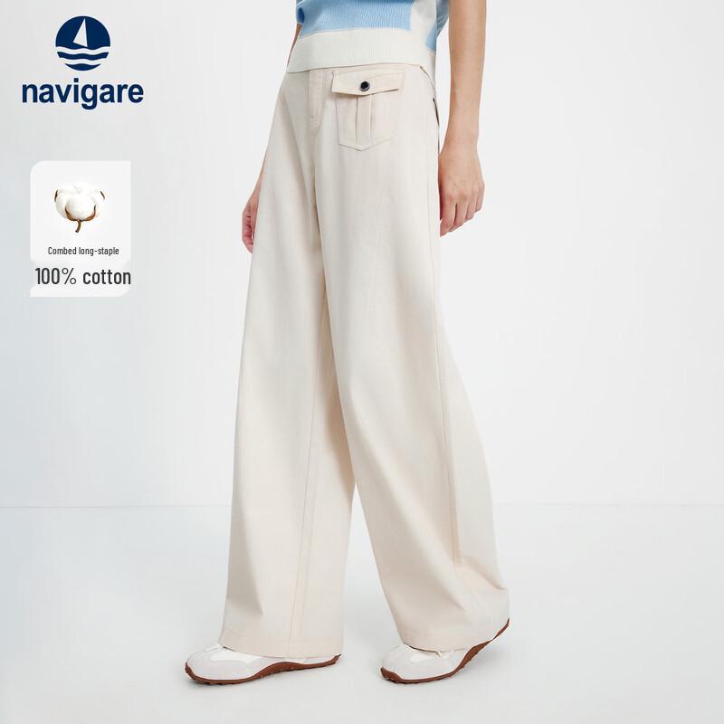 Navigare Women's Spring/Summer Cotton Casual Wide-Leg Pants