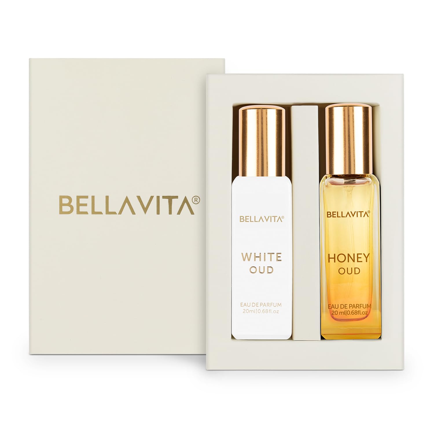 Bella Vita Luxus White Oud & Honey Oud Parfüm Geschenkset Je 20ml Langanhaltendes Unisex Eau De Parfum Für Männer Und Frauen Tägliches Duftset