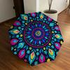 1pc Colorful Floral Mandala Pattern Umbrella with Plastic Handle,Suitable for All Seasons Home Travel Outdoor UmbrellaDD1328