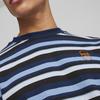 Puma Downtown Striped Design Training Casual Crew Neck Long Sleeve T-Shirt Unisex Tops Blue 624377-20