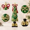 Resin Christmas Tree Figurine Seasonal Tapered Decor with Gold