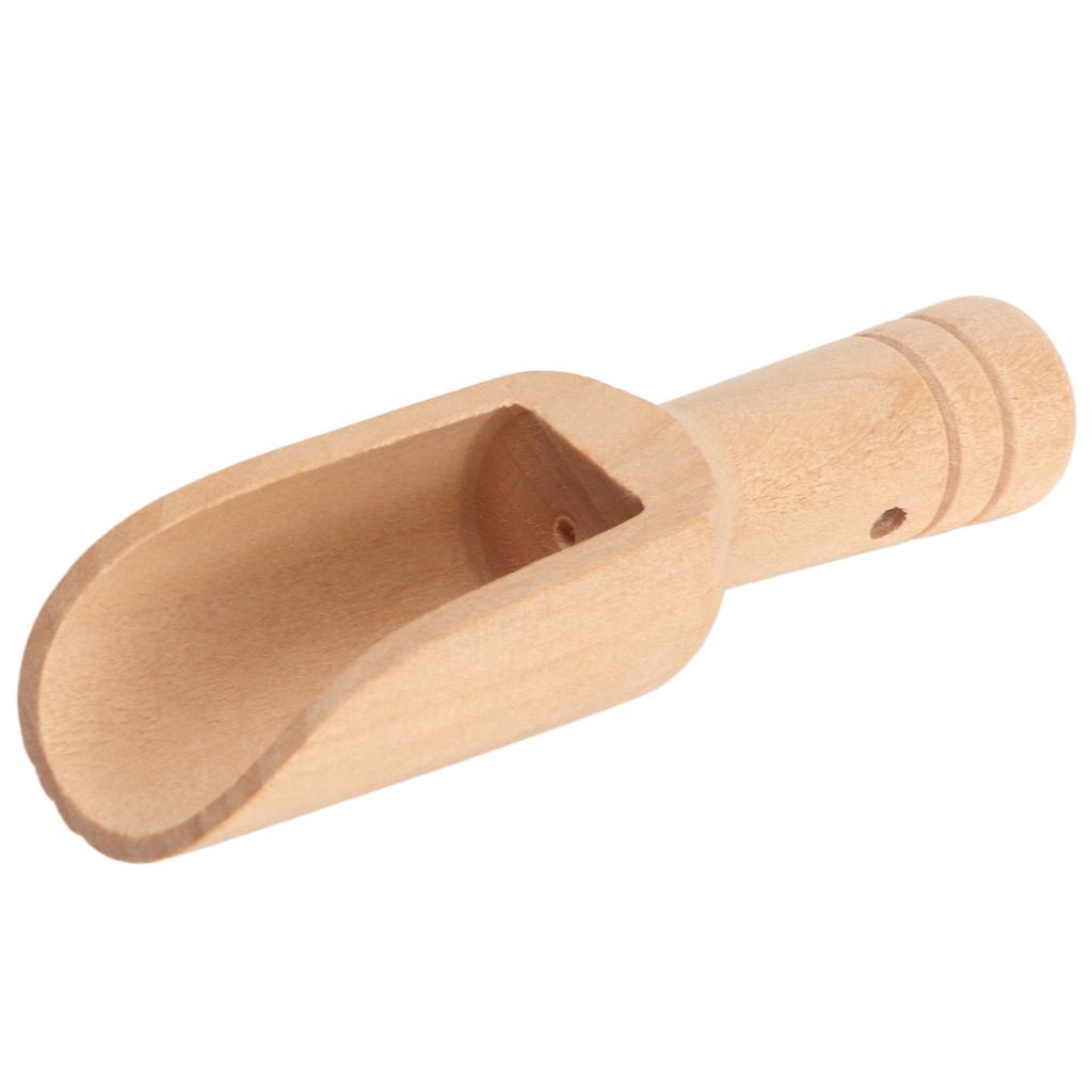 10pcs Wood Bath Salt Scoop Polished Surfaces Eco Friendly Salt Scoop Bath Scoop for Shower Room