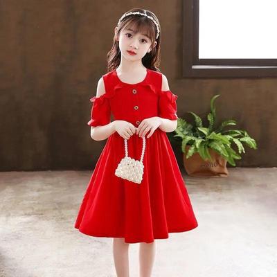 Gonna da Principessa Estiva con Spalle Scoperte per Bambine – Design Elegante Medio-Lungo per Bambini