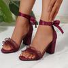 Fashion 2025 New Lace-up Women's Sandals Fashion Open Toe Summer Dress Best Seller Sexy Elegant High Quality Heeled Sandals Zapatos
