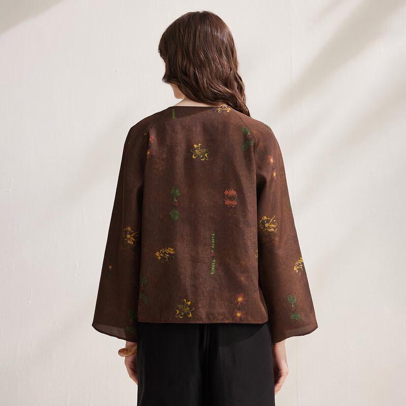 Zhaojun New Chinese Style Mulberry Silk Xiangyunsha Long Sleeve Top