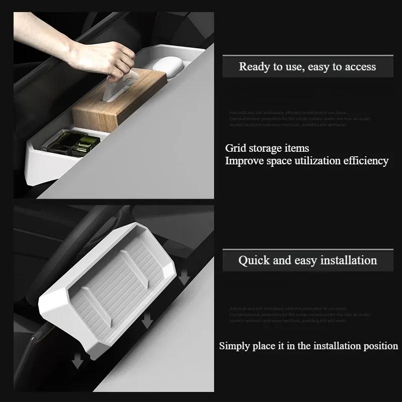 Screen Rear Storage Box for Tesla Cybertruck 2024 Silicone Trument Panel Storage Box Organizer Accessories for Cyber Pickup
