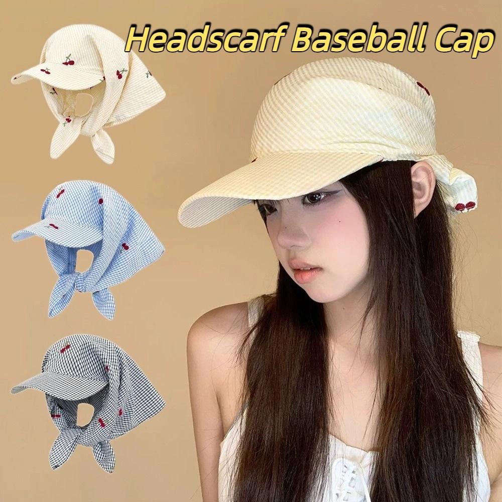Plaid Sunscreen Beach Hats Sweet Peaked Cap Casual Headscarf Baseball Cap  Sports