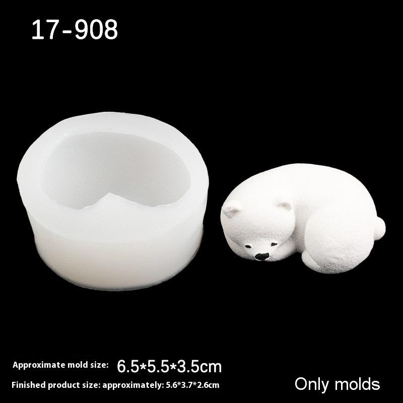 1 Piece Bear Silicone Candle Molds Mini 3D Polar Bear Candle Mold Cake Decoration DIY Handmade Fondant Clay Chocolate Mold