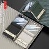 For Samsung Galaxy Z Flip 7 Case Luxury PU Leather Middle Hinge With Stand Protect Back Cover Case For Z Flip 7 Phone Shell