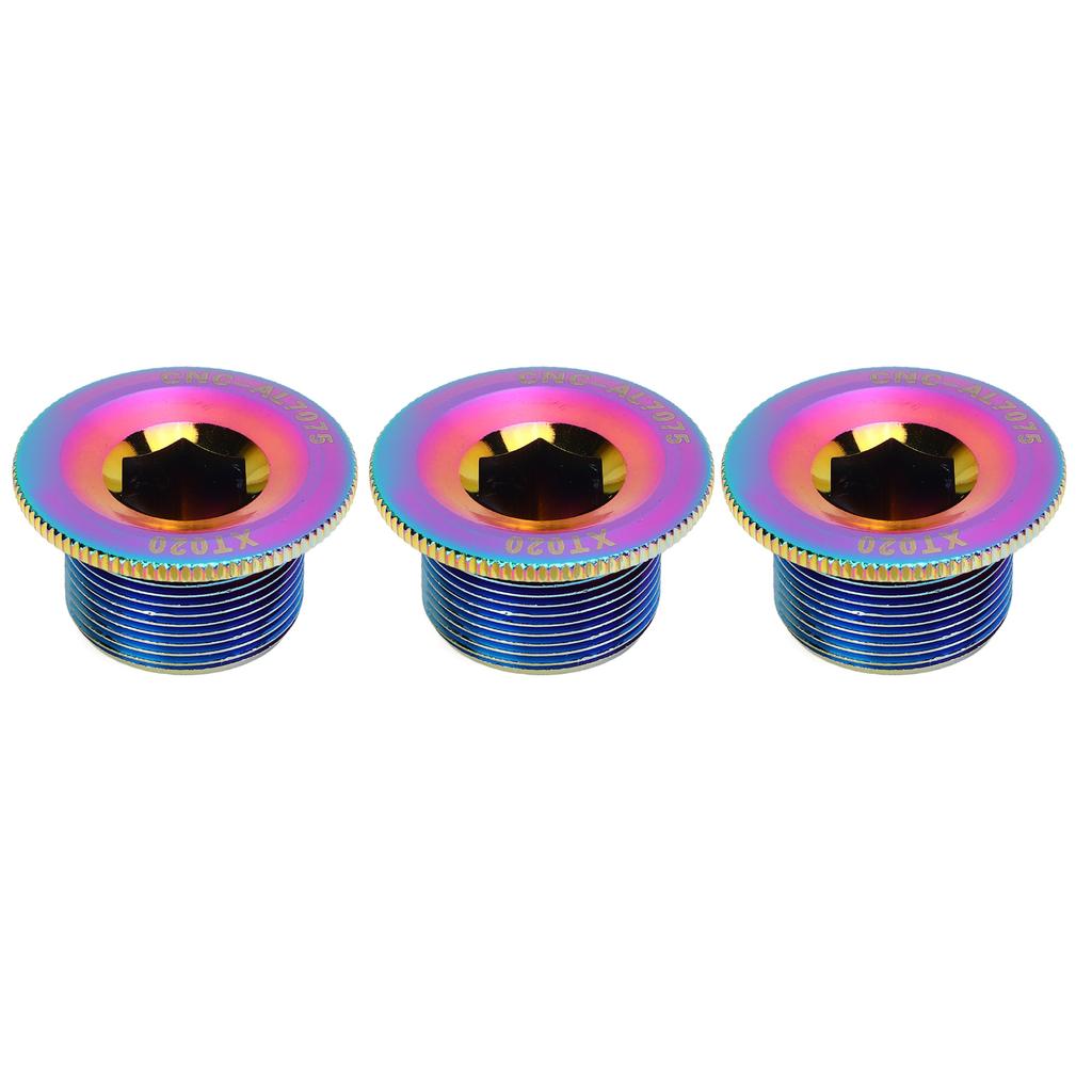 3pcs M20 Crank Cover Screws Rustproof Corrosion Resistant Aluminum Alloy Bike Crank Cover Screws for Mountain Bike