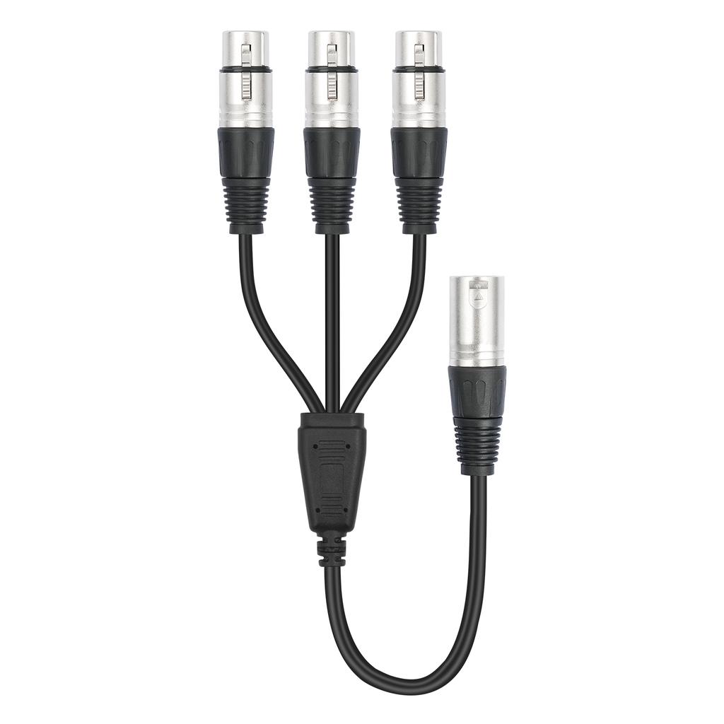 3Pin Audio Cable Adaptor Male To 3 Female XLR Splitter Cable 3 Way XLR Balanced Y Splitter Cable for Mixer Microphone Amplifier