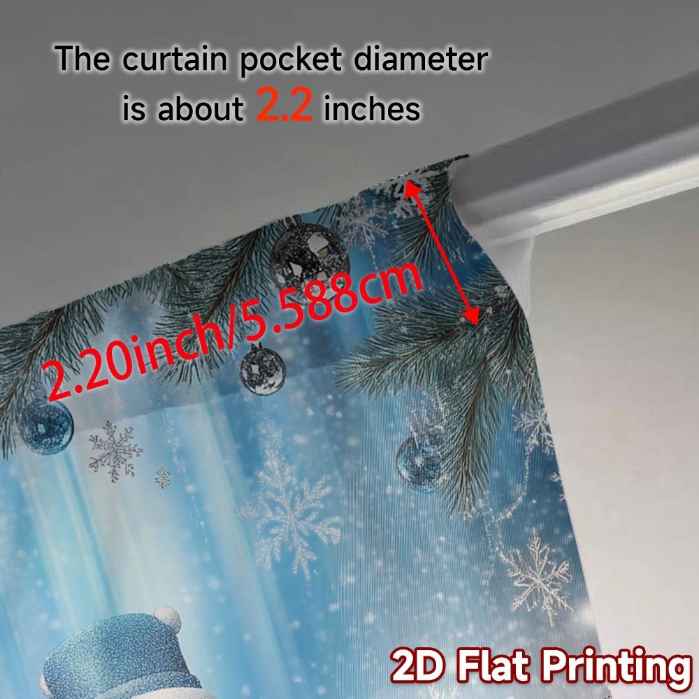 2pcs,Curtains Cute Snowman Christmas Gifts Snowflakes (3) Print Popular Curtains 100% Polyester Curtains Holiday Use for Kitchen