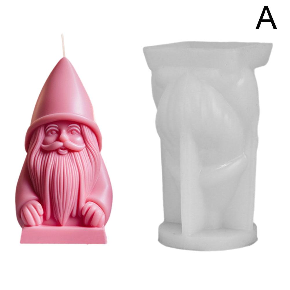 3D Santa Claus Silicone Candle Mold DIY Dwarf Gypsum Resin Soap Production Tool Home Decoration Crafts Aroma Candle Mold