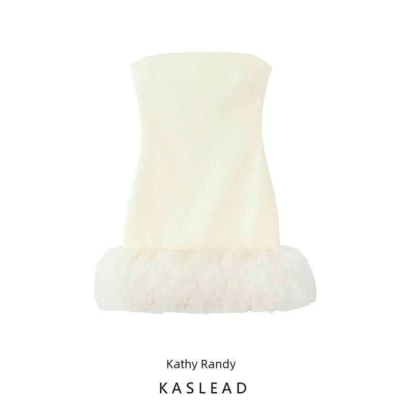 Kaslead New Arrival Women's Clothing Fashion Style Puffy Hem Silk Net Short Dress 4772332