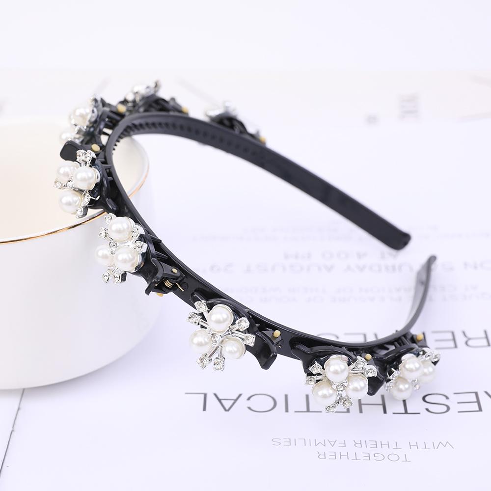 Double Layer Bands Clip Hairbands Fashion Plastic Braided Headband Punk New Knitting Womens Headwear Hair Accessories Pearl