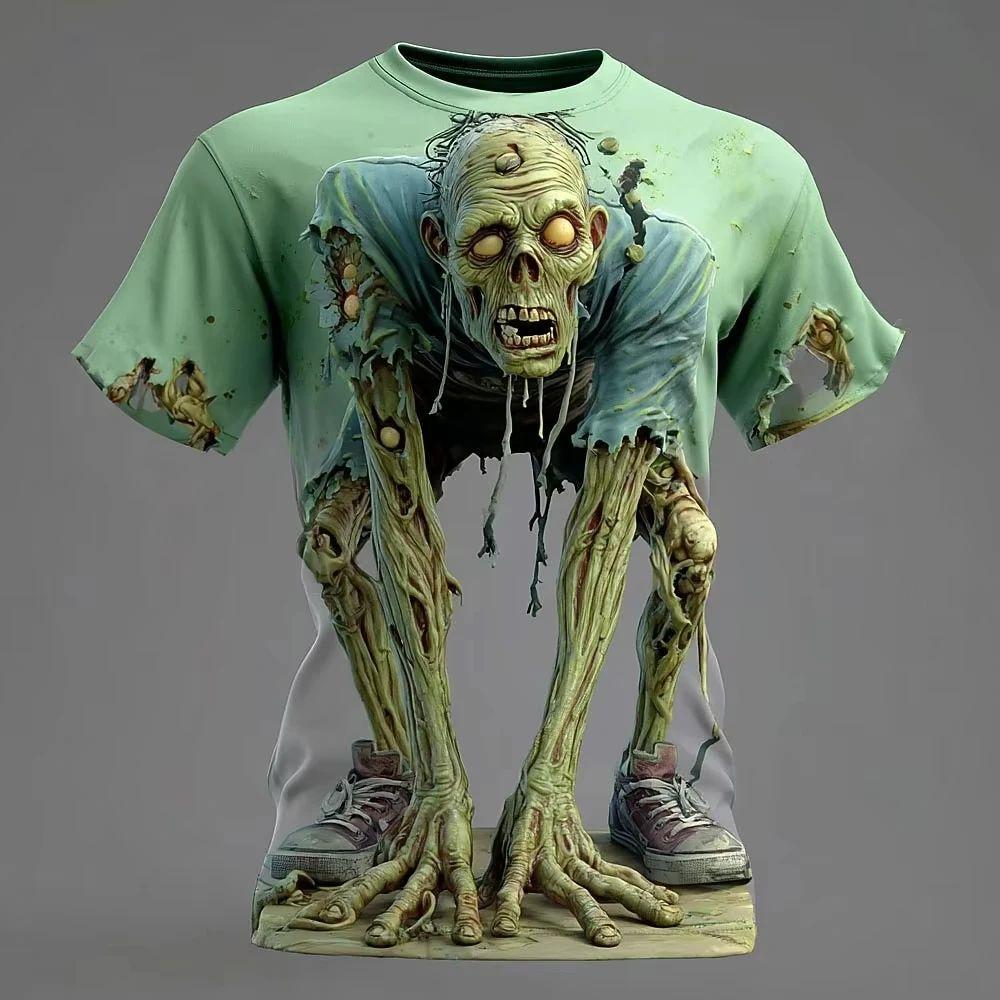 

Terror Skull 3D Printed T-shirt Personalized Fashion Short Sleeve Top, Casual and Comfortable Round Neck Street Wear XXS