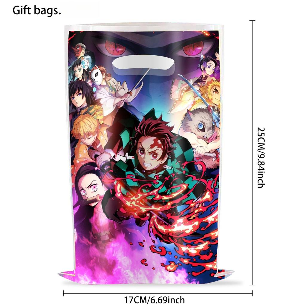Demon Slayer Gift Bag Birthday Decor Kamado Nezuko Handle Candy Gift Bag Packaging Bag Baby Shower Kid Boys Gifts Party Supplies