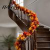 Reusable Artificial Garland 100/175/200CM Maple Leaf Garland, UV Resistant Faux Autumn Leaves Festive Hanging Rattan, Realistic Vine for Thanksgiving