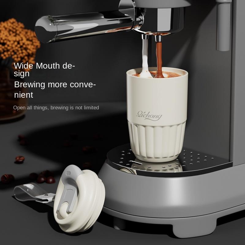 410ML Ceramic Liner Thermos Coffee Cup Travel Coffee Mug Vacuum Insulated Thermos For Coffee Thermal Cup Tumbler Christmas Gift