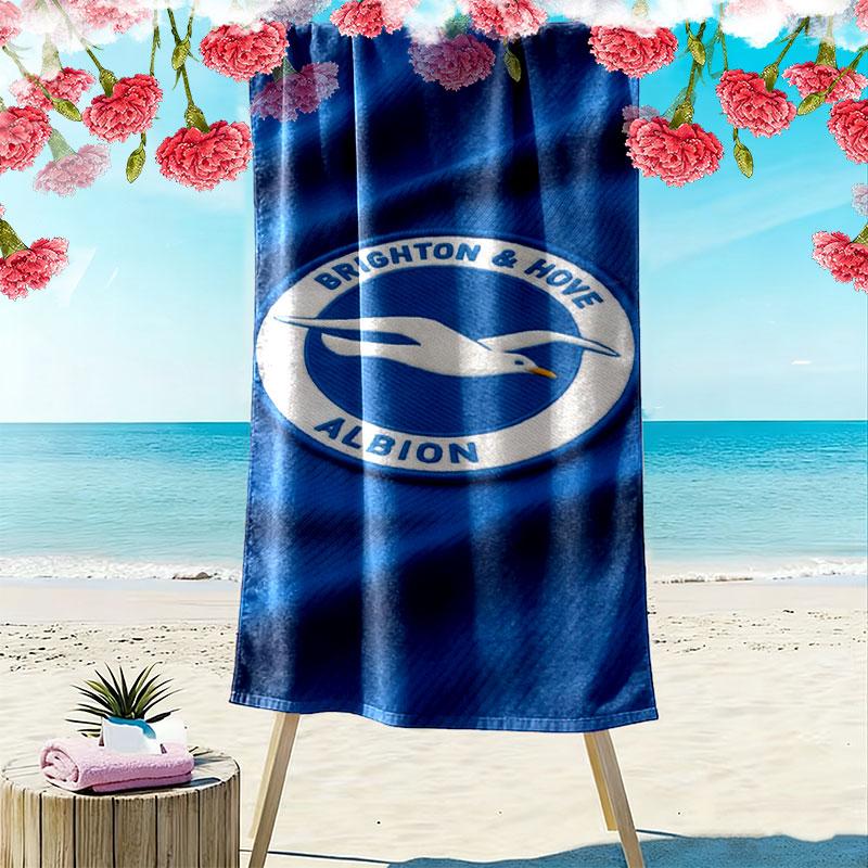 Brighton & Hove Albion Druck Strandtuch, Großes Weiches Schnelltrocknendes Handtuch für Strand Camping Schwimmen