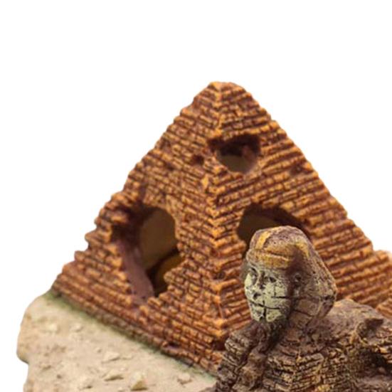 Fish Tank Decoration Colorfast Anti-Deformed Fall-resistant No Pollution Pyramid Sphinx Porous Rockery